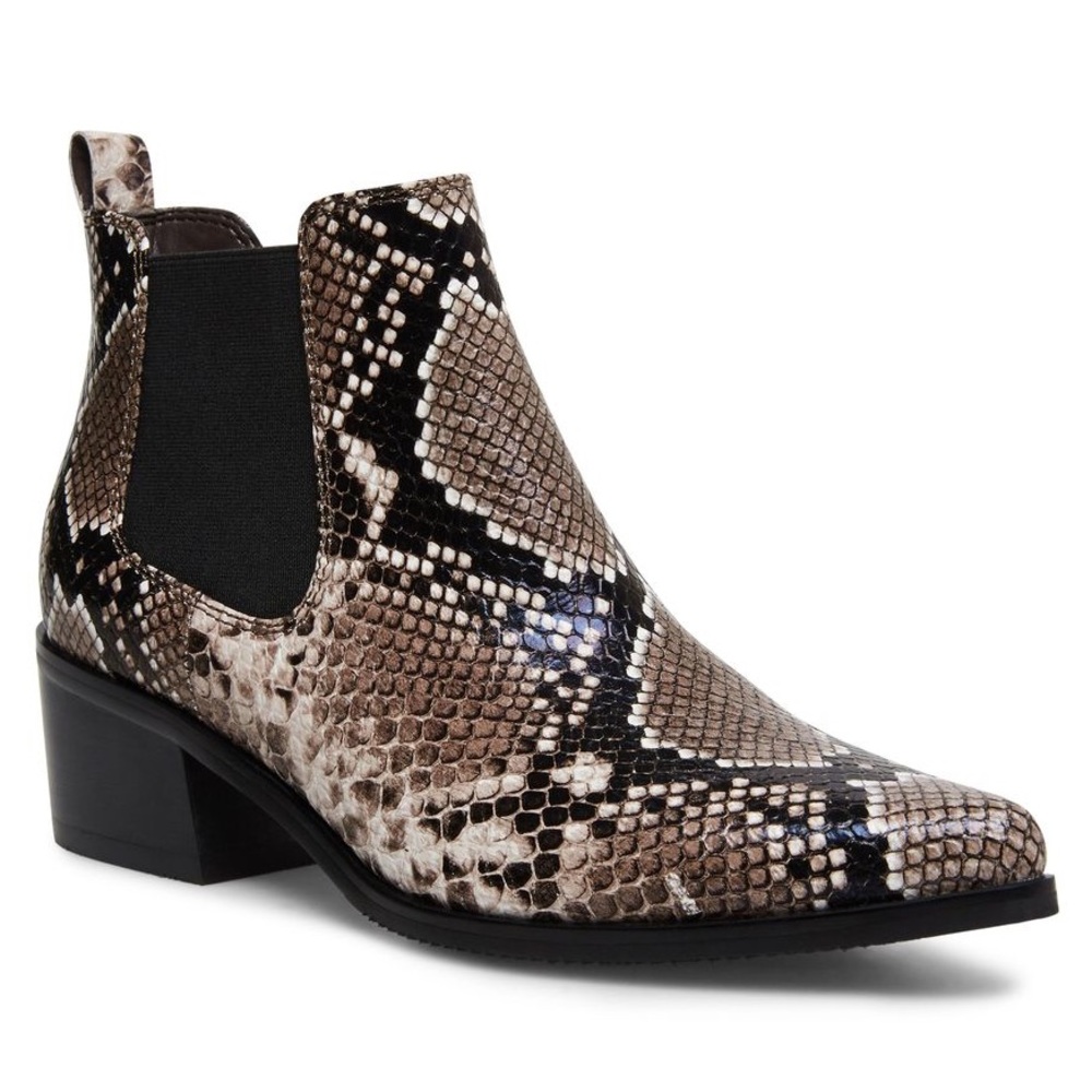 Blondo Brown Snake Pattern Ankle Booties